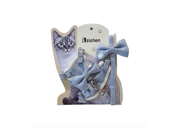 toy cat with leash